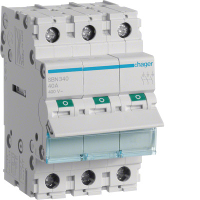 Modulinis jungiklis, 3P, 40A, 400V, 3 moduliai, AC tipas, HAGER