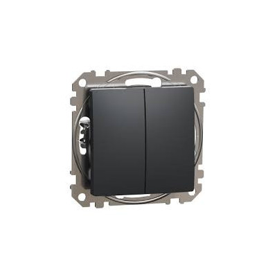 Antracito spalvos 2 klavišų jungiklis 10A Sedna Design SDD114105