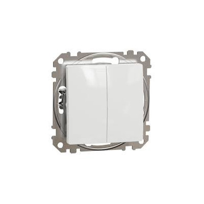 Baltas 2 klavišų perjungiklis 10A Sedna Design SDD111108