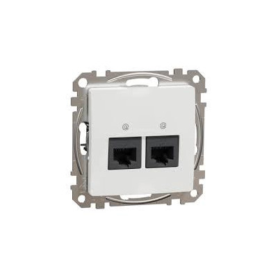 Baltas kompiuterinis lizdas 2vietis 2xRJ45 cat5e UTP Sedna Design SDD111452