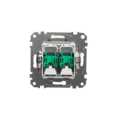 Kreminės spalvos kompiuterinis lizdas 2 vietis 2xRJ45 5Cat UTP Sedna Design SDD112452