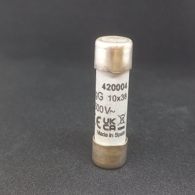 Cilindrinis saugiklis gG 10x38 4A 500VAC 420004