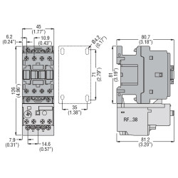 Kontaktorius 3P+1NO 9A 4kW AC3 230VAC Lovato Electric Spa
