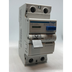 Srovės nuotekio relė RCCB 2P 25A 30mA AC Hager CD226J